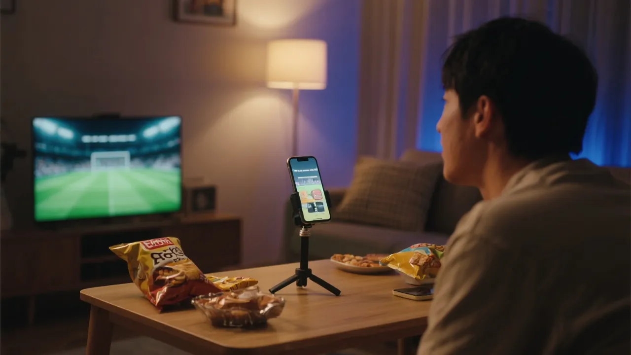 直播间看球氛围布置与脚本分镜：开场、高潮、中场、终场